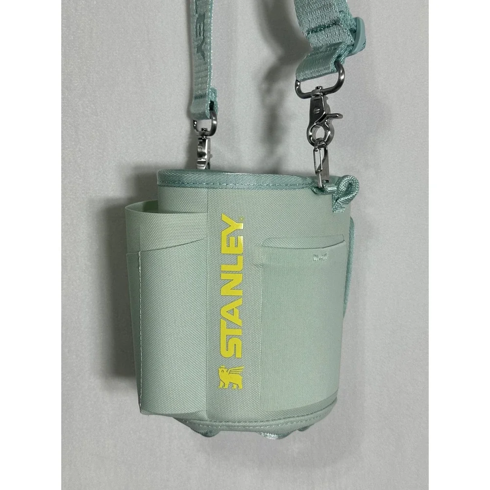 Stanley All Day Quencher Carry-All 40oz Tumbler Crossbody Bag Mint Green Yellow - Picture 3 of 4